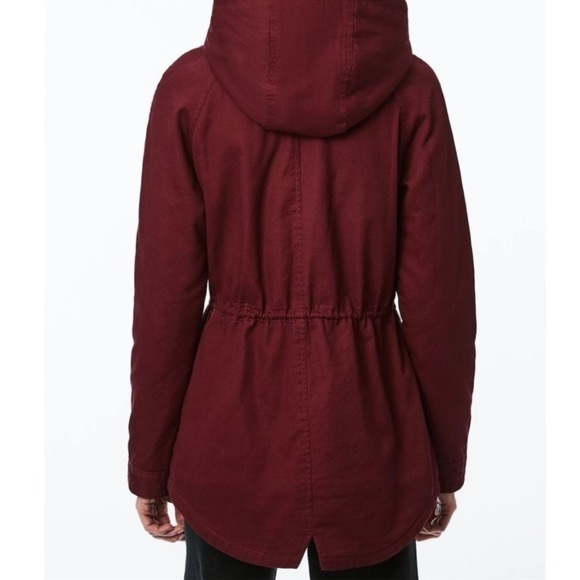 Collection B Juniors' Hooded Anorak Jacket, women’s coat size S Burgundy. New - Picture 4 of 9